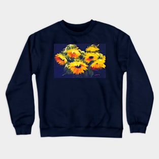 Sunflowers - oil painting on linen Crewneck Sweatshirt